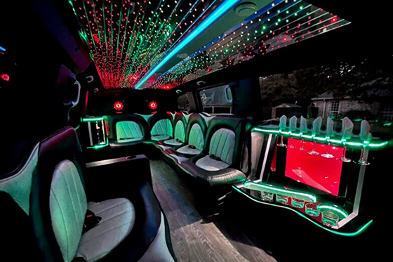 built-in bars in limo