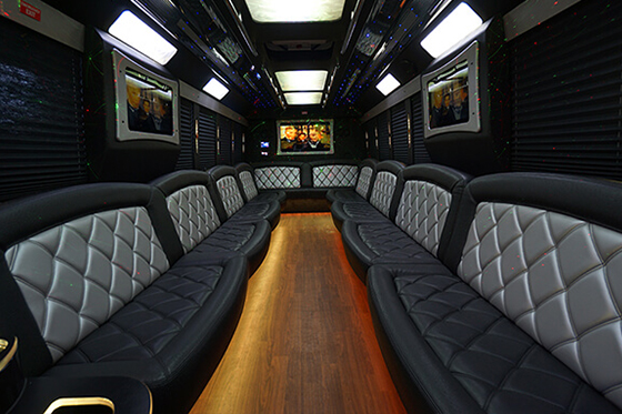 Custom-built leather bench seating