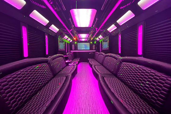 leather seating on bus