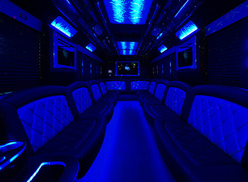 led lights on party bus