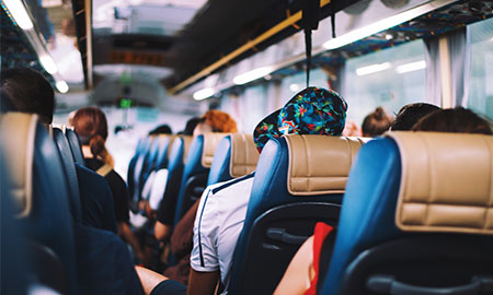 40-passenger party bus leather seats
