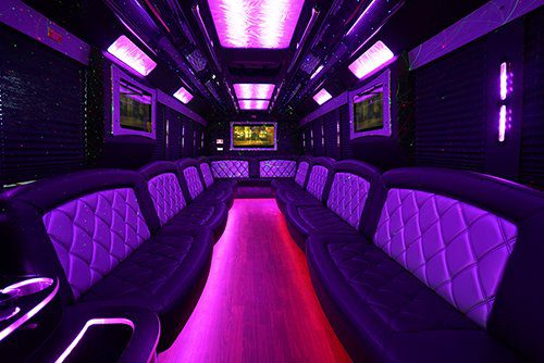 limo buses and party buses interiors